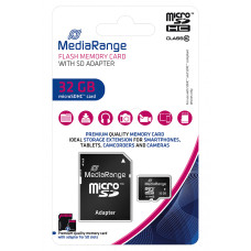 MicroSD MediaRange (+ SD adapter) 32GB klasa 10